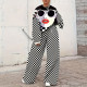 Fashion oversized loose printed sweater two-piece set