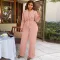 Fashion Suit Long Sleeve Lace Top and Pants Two Piece Set