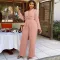 Fashion Suit Long Sleeve Lace Top and Pants Two Piece Set