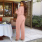Fashion Suit Long Sleeve Lace Top and Pants Two Piece Set