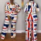 Fashion Large Irregular Printed Long Sleeve Shirt Set of Two