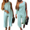 Fashion One Arm Fake Two Piece Solid Color Set