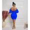 Fashionable short sleeved pleated backless dress