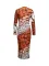 Fashionable slim fitting long sleeved printed dress