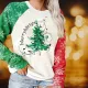 Fashionable Christmas letter printed round neck sweater