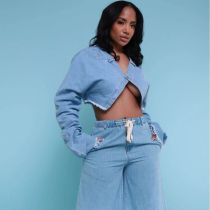 Casual loose fitting denim set of two pieces