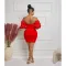 Fashionable short sleeved pleated backless dress