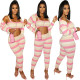 Fashion Women's Knitted Colorful Sports Casual Set (Three Piece Set)