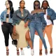Y2K Style Irregular Two Wear Denim Coat