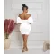 Fashionable short sleeved pleated backless dress