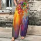 Fashion casual high waisted wide leg pants
