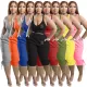 Sexy Large Strap Tank Top V-Neck Printed Capris Set