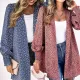 Fashion Leopard V-neck Cardigan Large Coat