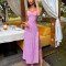 Fashionable floral sexy open back waist split strap dress