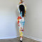 Fashion Printed Slim Fit Round Neck Long Sleeve Dress