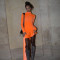 Fashionable hot diamond long sleeved ruffled ribbon dress