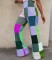 Fashionable digital printed colorful plaid sexy casual pants