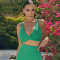 Sexy Deep V Tank Top High Waist Wrap Hip Half Skirt Set