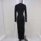 Fashionable round neck long sleeved finger sleeve dress