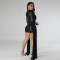 Fashion Beaded Sequins Long Sleeve Hollow Short Sleeve Jumpsuit