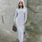 Fashion hooded solid color tight fitting dress