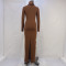 Fashion hooded solid color tight fitting dress