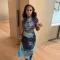 Fashion Open Umbilical T-shirt Hip Half Skirt Bottom Casual Set