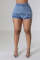 Casual stretch front and back versatile denim shorts