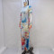 Fashion Printed Slim Fit Round Neck Long Sleeve Dress