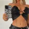 One line collar wrap chest hanging neck strap sexy slim fitting vest