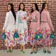 Chiffon long sleeved shirt, medium length pleated skirt, two-piece set