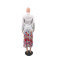 Chiffon long sleeved shirt, medium length pleated skirt, two-piece set