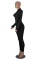 Thread fitting long sleeved sports jumpsuit