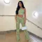 Fashion Tank Top High Waist Straight Leg Pants PU Set