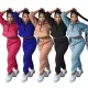 Fashion Solid Color Zipper Sport Set