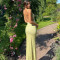 Sexy Slim Fit Open Back Strap Fragmented Flower Dress