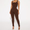 Sexy Sleeveless Square Neck Lifting Hip Long Pants Slim Fit jumpsuit