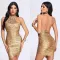 Fashion Sleeveless Open Back Hanging Neck Short Dress