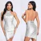 Fashion Sleeveless Open Back Hanging Neck Short Dress