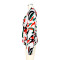 Fashion buckle printed cardigan cover up bat sleeve top