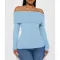 Sexy Solid Thick Button Lapel Off Shoulder Top