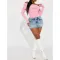 Sexy Solid Thick Button Lapel Off Shoulder Top