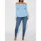 Sexy Solid Thick Button Lapel Off Shoulder Top