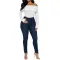 Sexy Solid Thick Button Lapel Off Shoulder Top