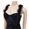 Fashionable feather sequin sleeveless short dress