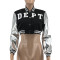 Fashion Letter Embroidered Sweater Spliced Thread Baseball Jacket Coat