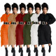 Long fringed woolen dress