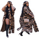 Casual knit leopard print cardigan jacket (including headscarf)