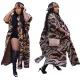 Casual knit leopard print cardigan jacket (including headscarf)