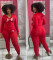 Fashion embroidered hooded casual sports two-piece set